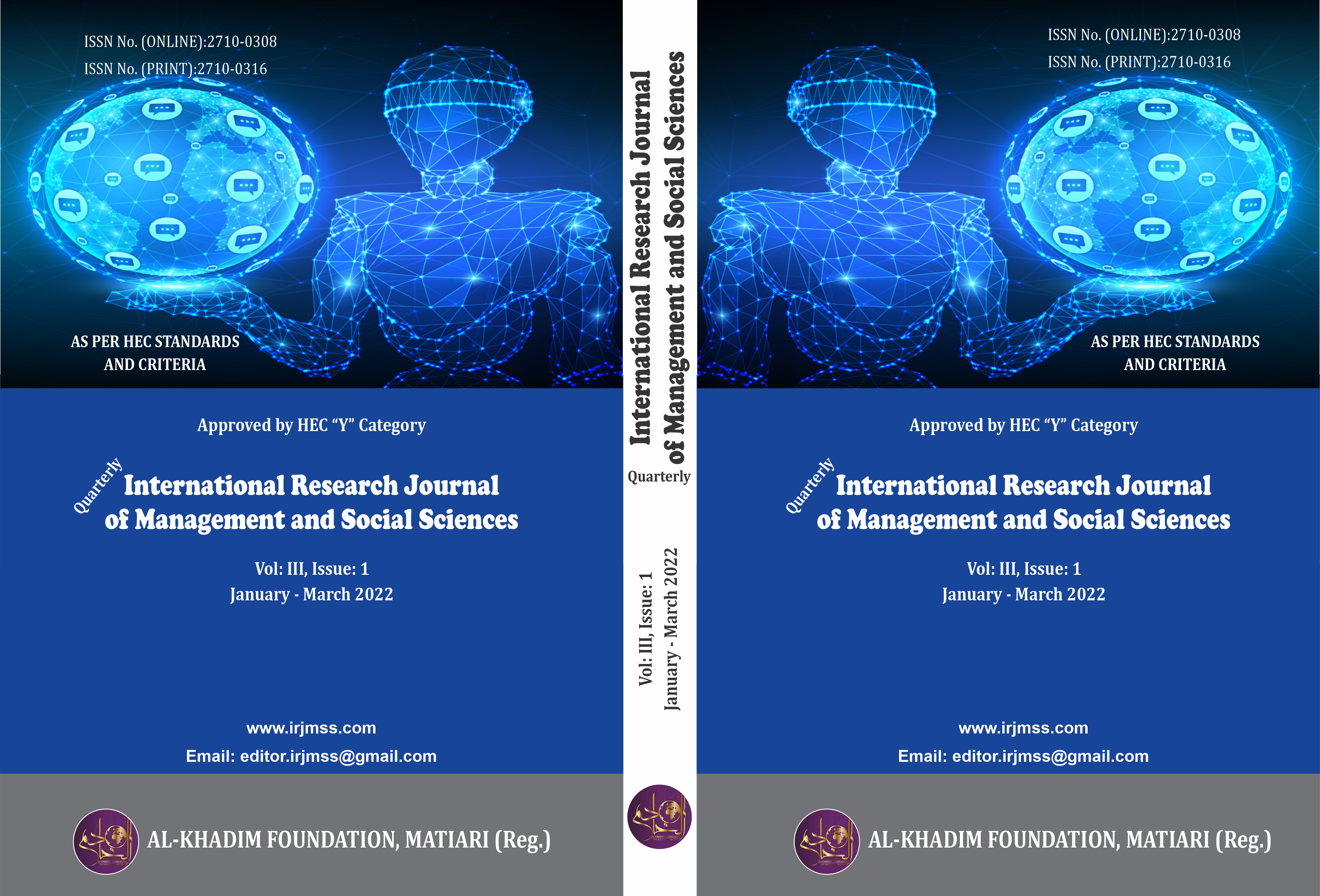 					View Vol. 3 No. 1 (2022): International Research Journal of Management and Social Sciences (January to March 2022)
				