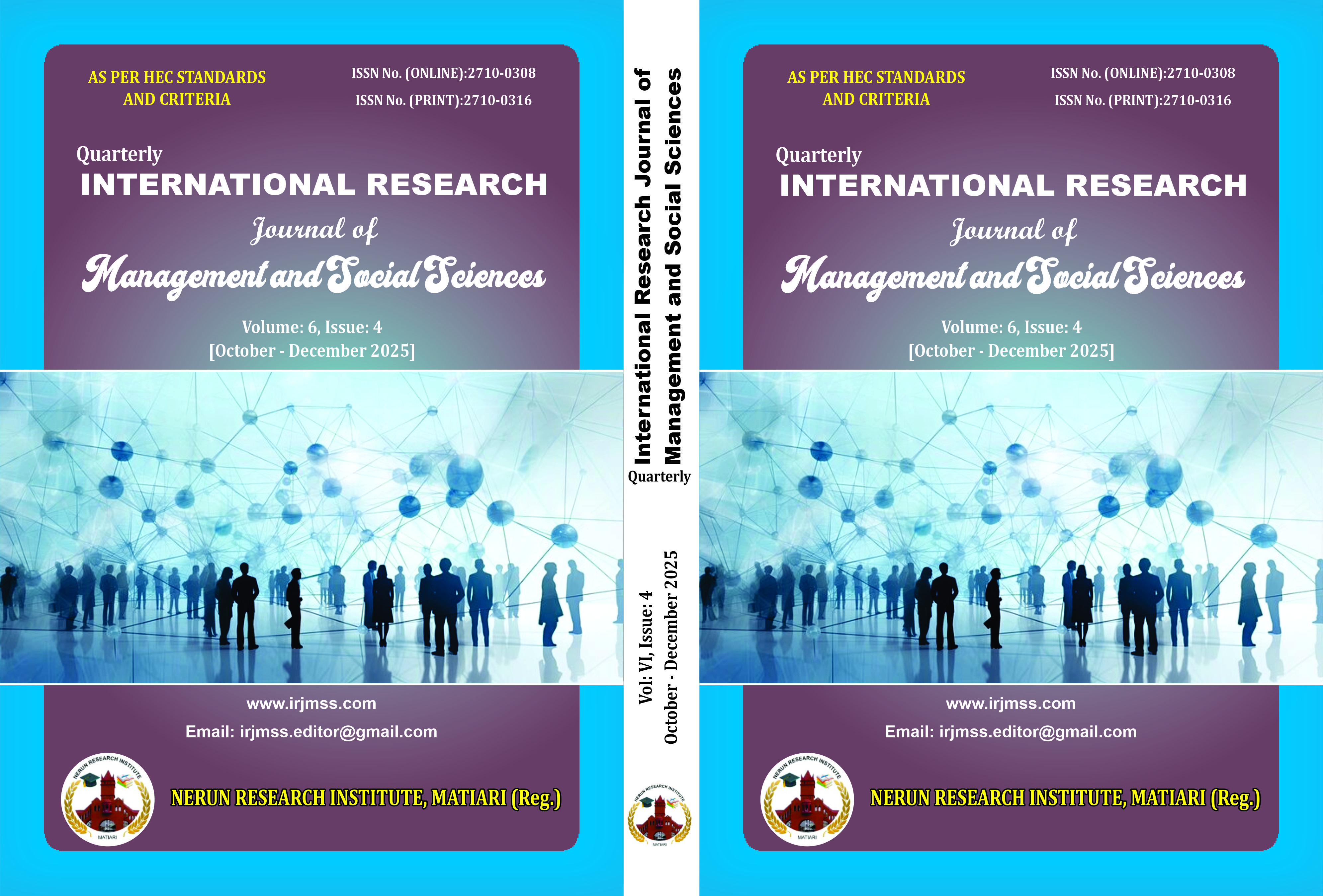 					View Vol. 6 No. 4 (2025): International Research Journal of Management and Social Sciences (October to December 2025)
				